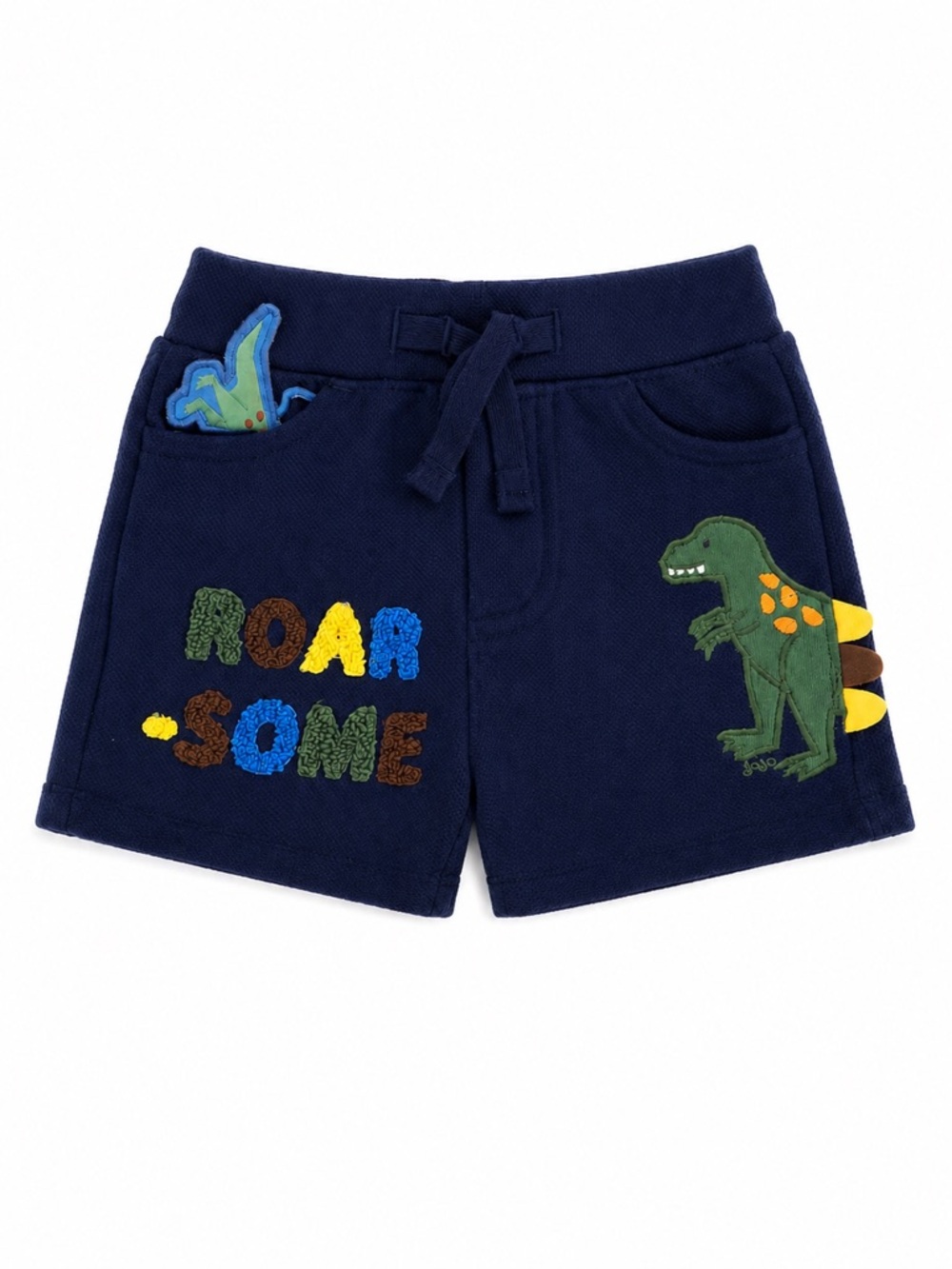 New - JoJo Maman Bébé Baby Dinosaur Roar Shorts in Navy | Size 3-6 Months